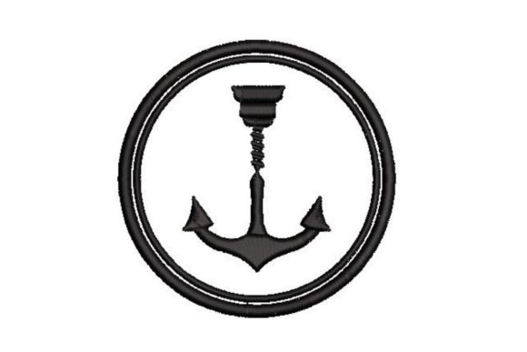 Anchor and Drill Embroidery Design