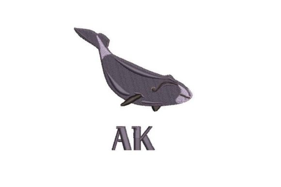 Bowhead Whale Embroidery Design