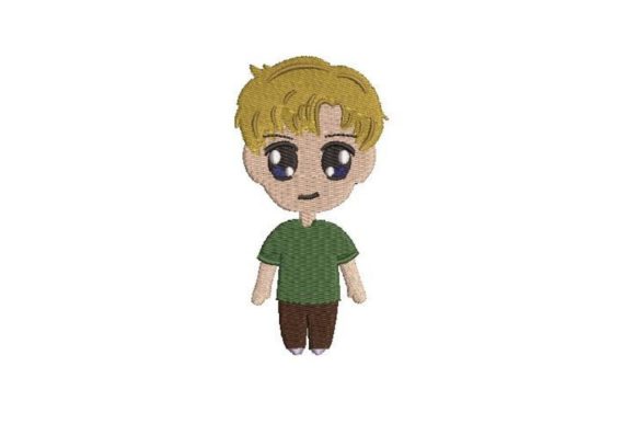 Chibi Anime Boy Embroidery Design
