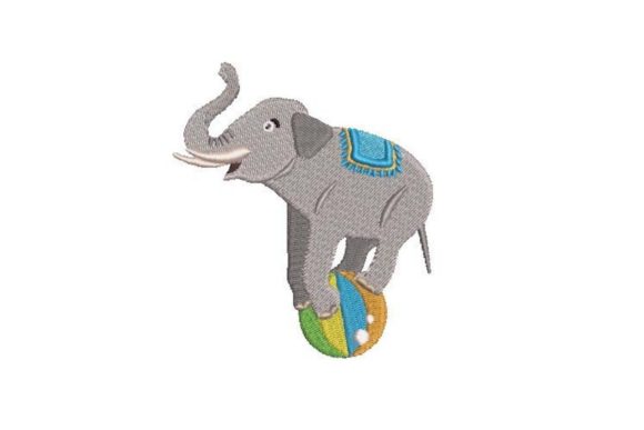 Circus Elephant Embroidery Design