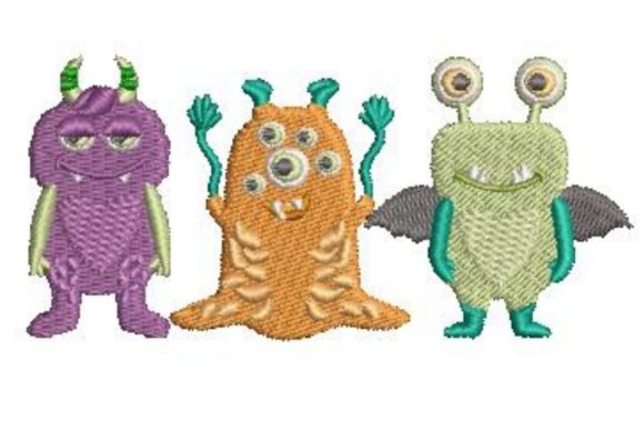 Cute Monster Set for Holiday Embroidery