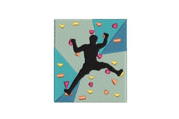 Man Bouldering Embroidery Design