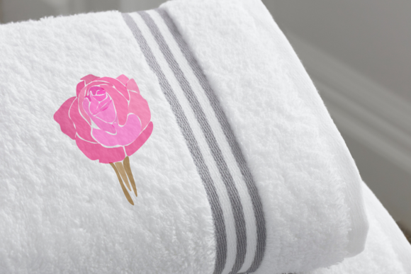 Pink Rose Embroidery Design