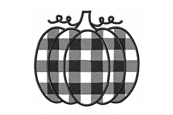 Plaid Pumpkin Embroidery Design