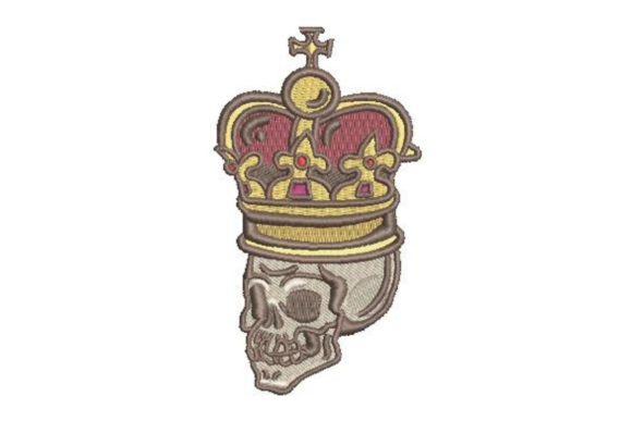 Skull with Crown Embroidery Design