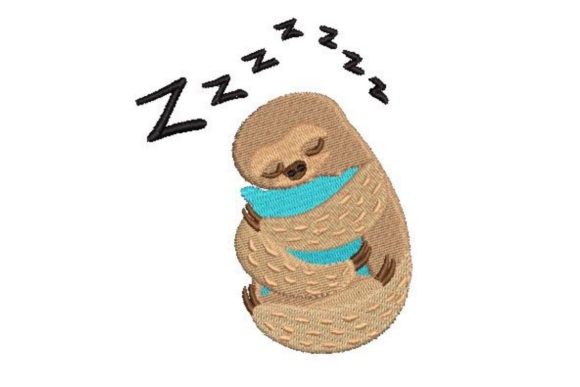 Sloth Sleeping Embroidery Design