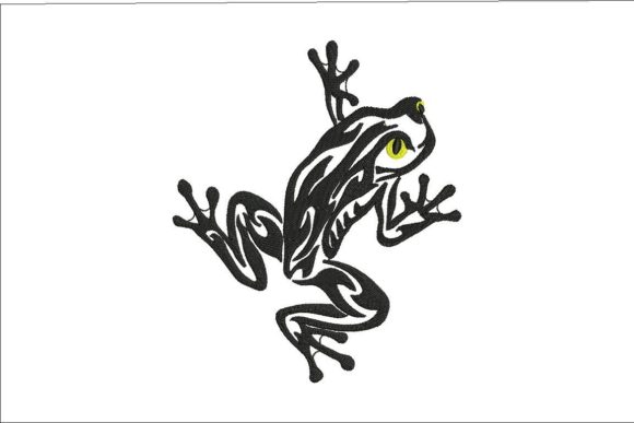 Tribal Frog Embroidery Design